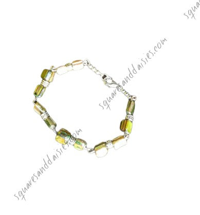 Green Mother Of Pearl Gemstone Bracelet